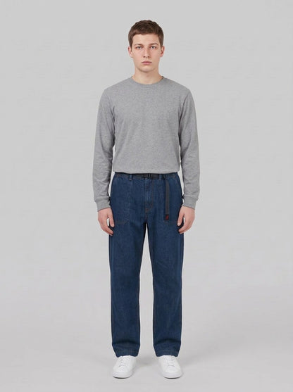 Gramicci Denim Fatigue Pants - Pantaloni - Gramicci - RINSED INDIGO - front