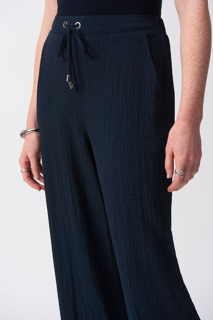 251293 Wide-leg pull-on trousers in seersucker