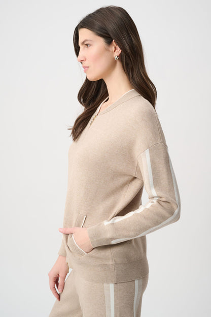 264616 Giacca bomber con maniche a righe
