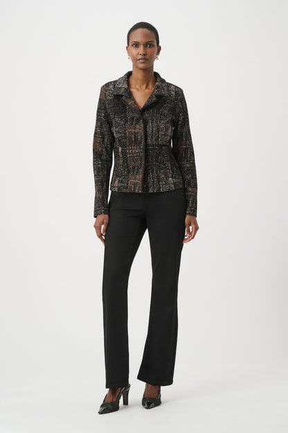 264058 Giacca dritta in maglia tartan