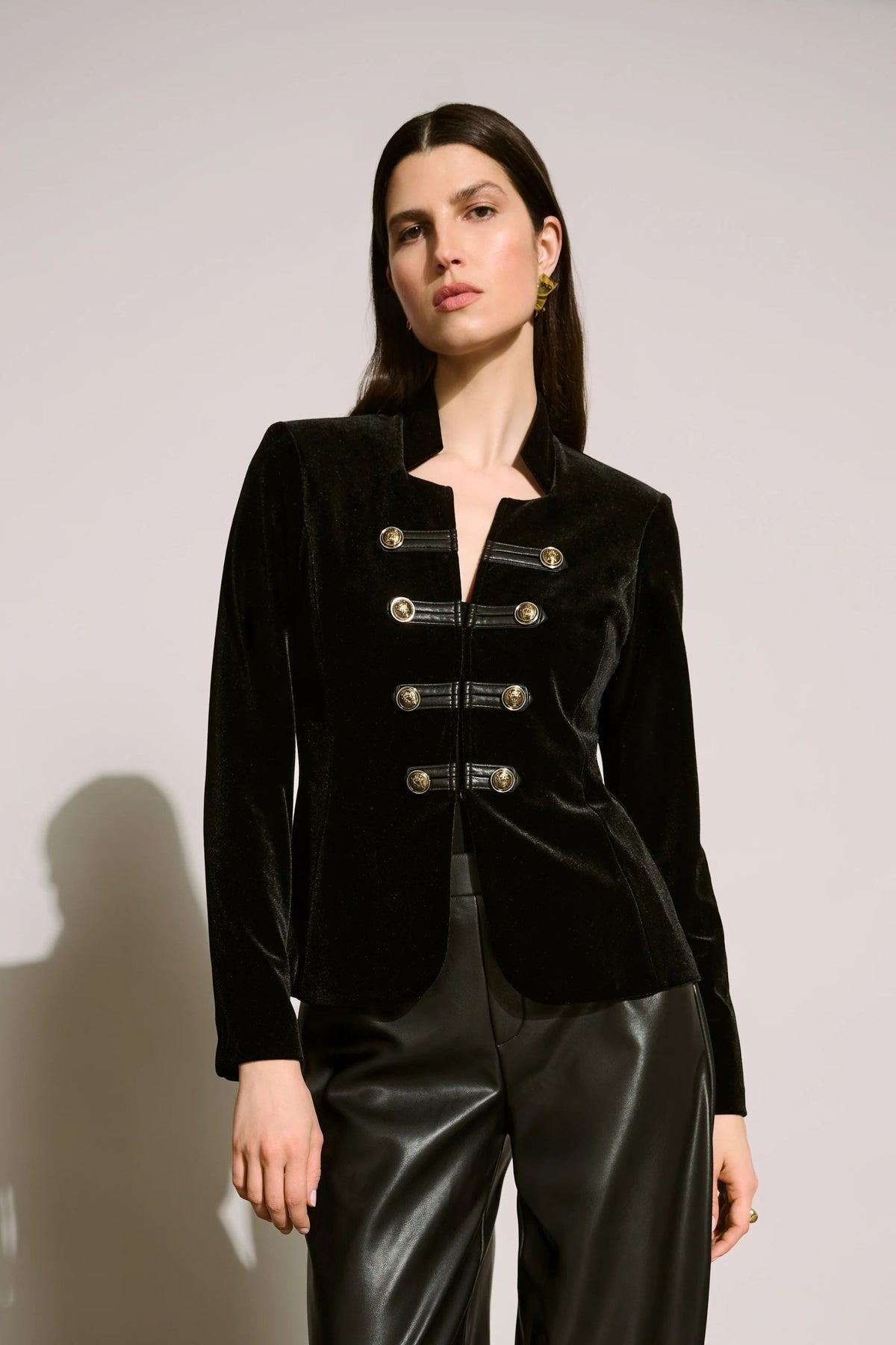 264215 Velluto militare Aderente Blazer
