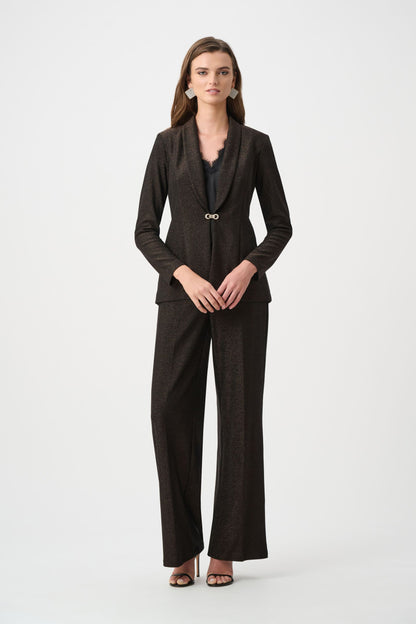 263736 Signature | Blazer aderente in maglia scintillante con colletto sciallato