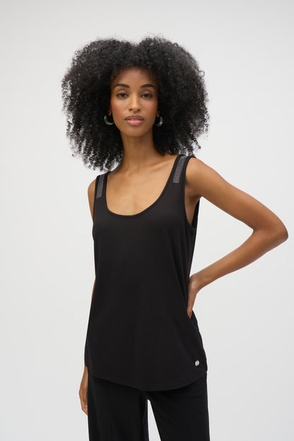 252132 Straight Sleeveless Jersey Top