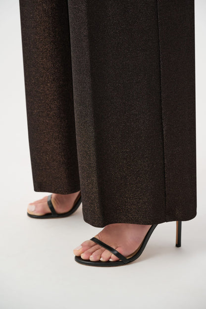263726 Signature | Pantaloni pull-on a gamba larga in maglia scintillante