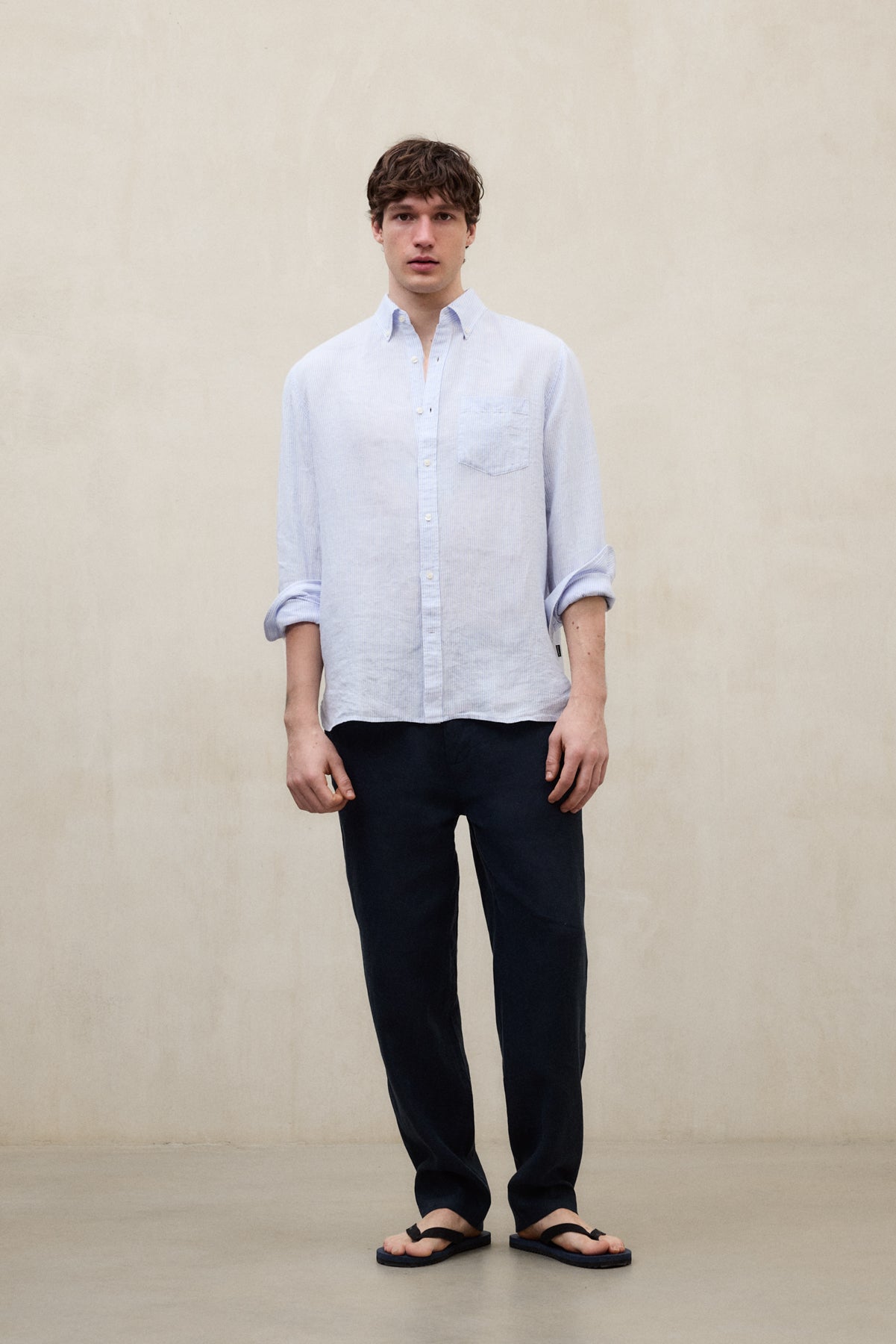WHITE SKY BLUE STRIPES 836