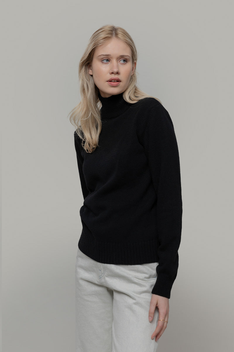 ADA Maglia Collo Alto Donna Cashmere Rigenerato