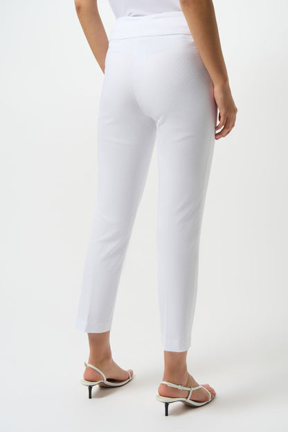 251256 Cropped pull-on trousers in textured jacquard