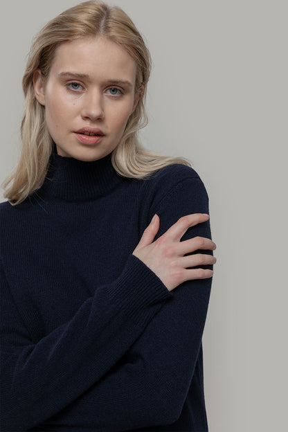 ADA Maglia Collo Alto Donna Cashmere Rigenerato