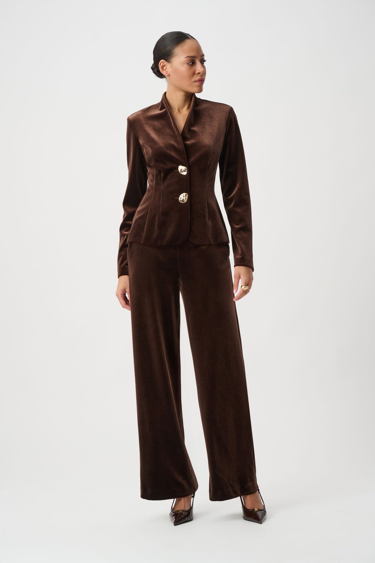 264154 Blazer aderente in velluto