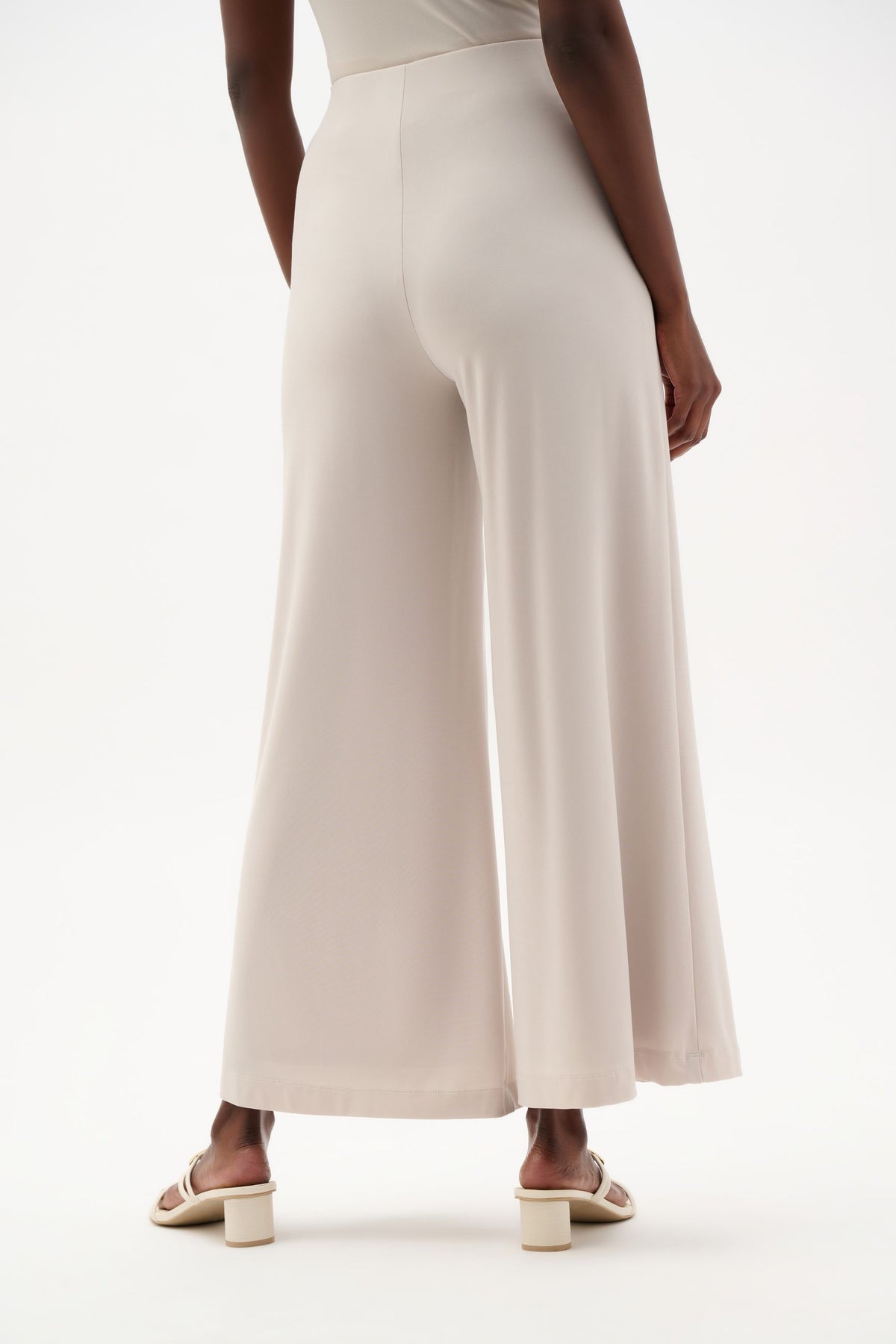 262254 Silk-Effect Knit Wide-Leg Pull-On Pants