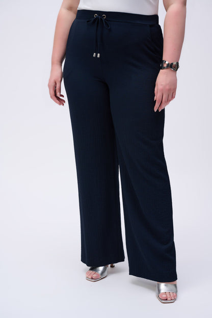 251293 Wide-leg pull-on trousers in seersucker