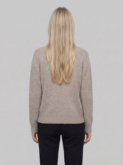 DENISE Cardigan Donna Cashmere Rigenerato - Beige Pinolo - back