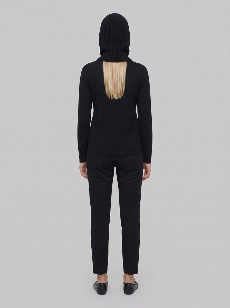 MARIKA Balaclava Cashmere Rigenerato Unisex - Nero Ardesia - back