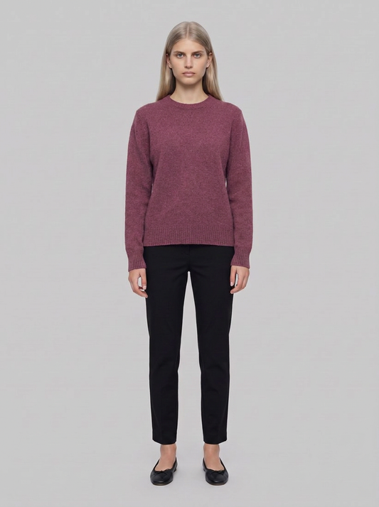 EDDA Maglia Donna Cashmere Rigenerato - Rosso Marsala - front