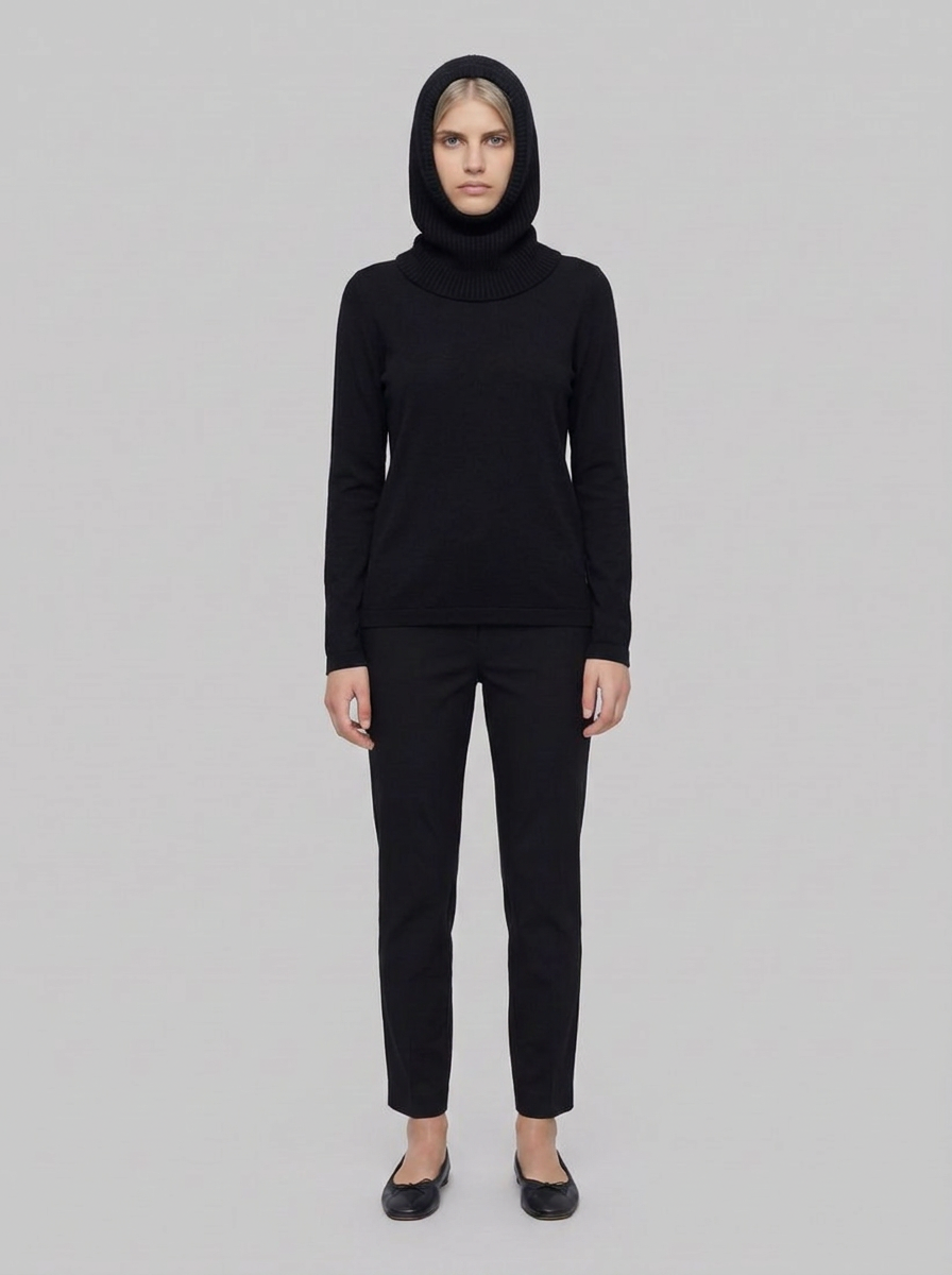 MARIKA Balaclava Cashmere Rigenerato Unisex - Nero Ardesia - front