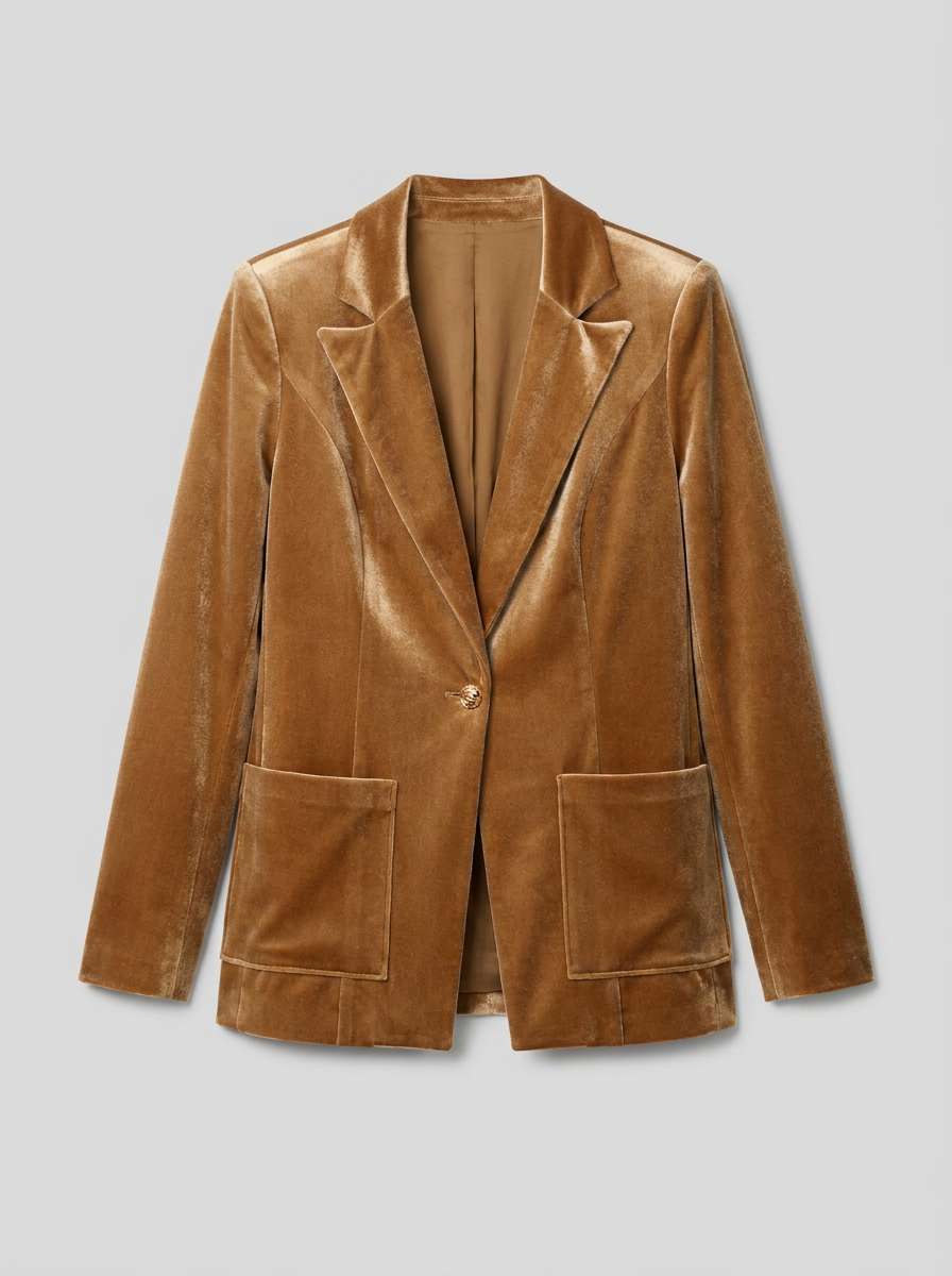 264225 Velluto su misura Aderente Blazer - Ocra - packshot