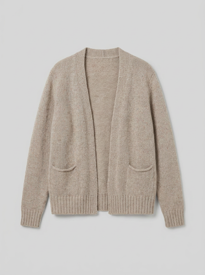 DENISE Cardigan Donna Cashmere Rigenerato - Beige Pinolo - packshot