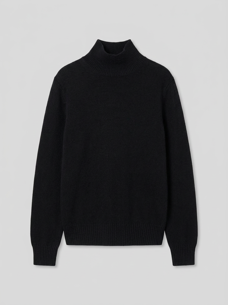 ADA Maglia Collo Alto Donna Cashmere Rigenerato - Nero Ardesia - packshot