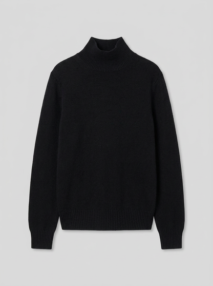 ADA Maglia Collo Alto Donna Cashmere Rigenerato - Nero Ardesia - packshot