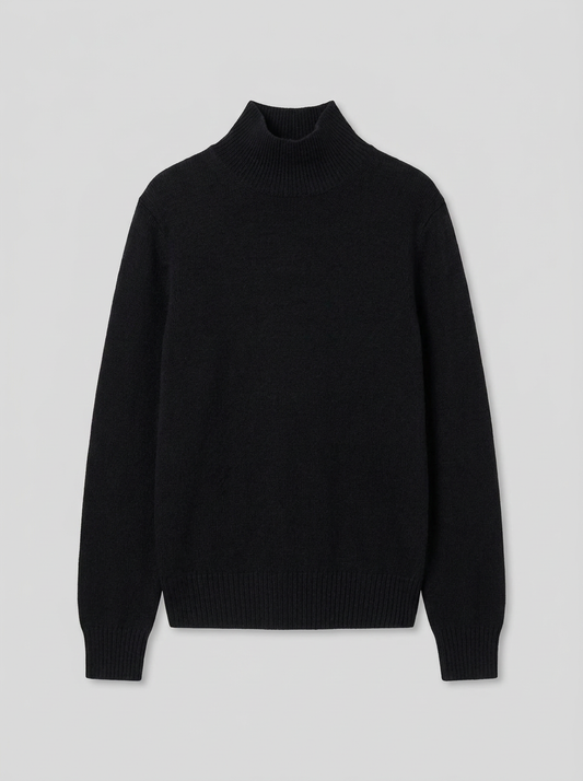 ADA Maglia Collo Alto Donna Cashmere Rigenerato - Nero Ardesia - packshot