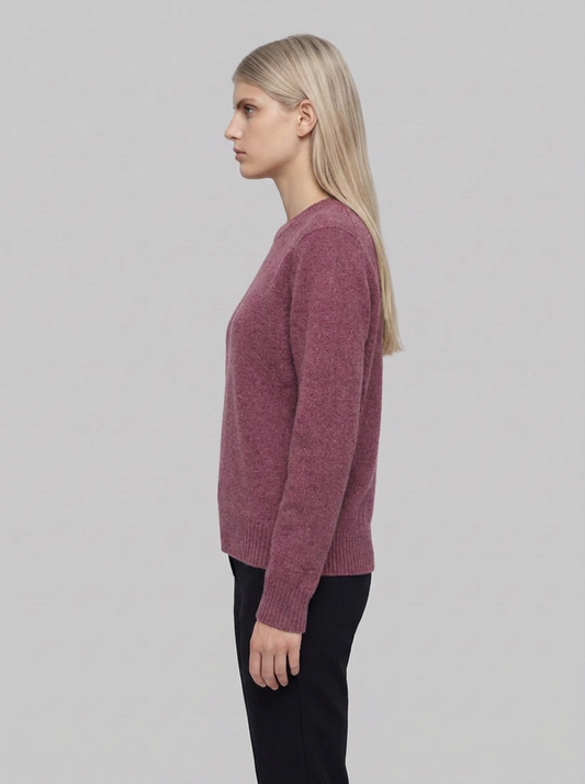 EDDA Maglia Donna Cashmere Rigenerato - Rosso Marsala - side