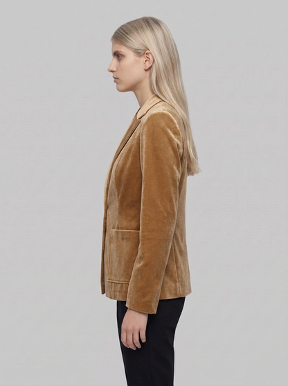 264225 Velluto su misura Aderente Blazer - Ocra - side