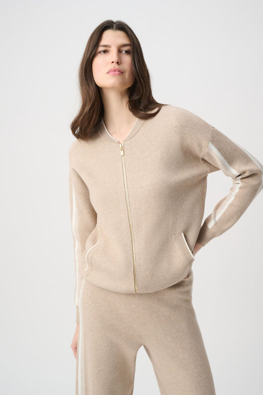 264616 Giacca bomber con maniche a righe