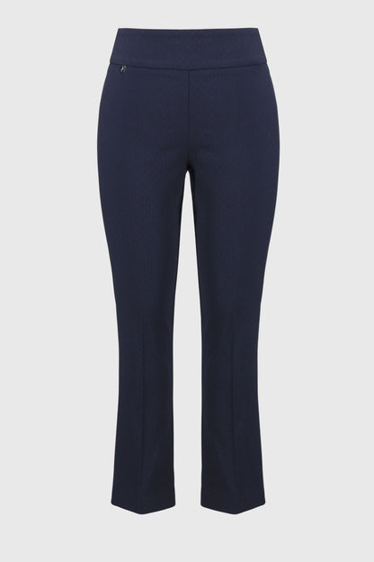 251256 Cropped pull-on trousers in textured jacquard