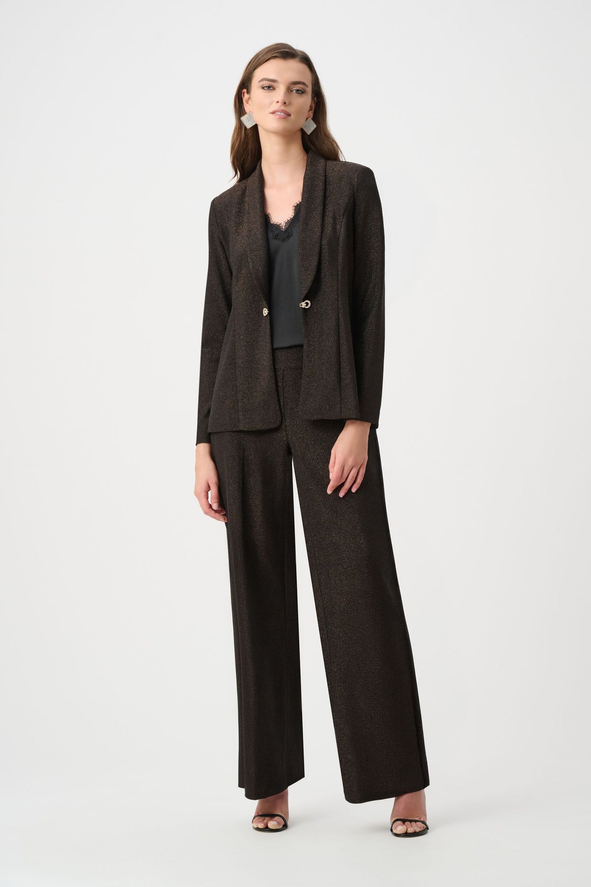 263726 Signature | Pantaloni pull-on a gamba larga in maglia scintillante