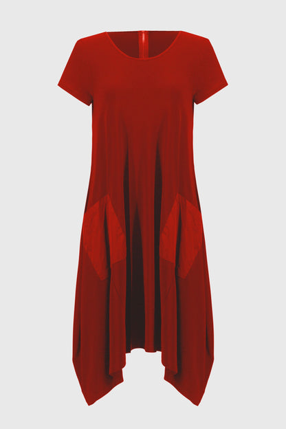 251146 Abito cocoon in maglia effetto seta