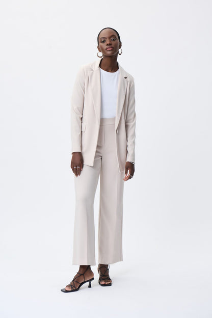 231064 Straight silk-effect knit blazer